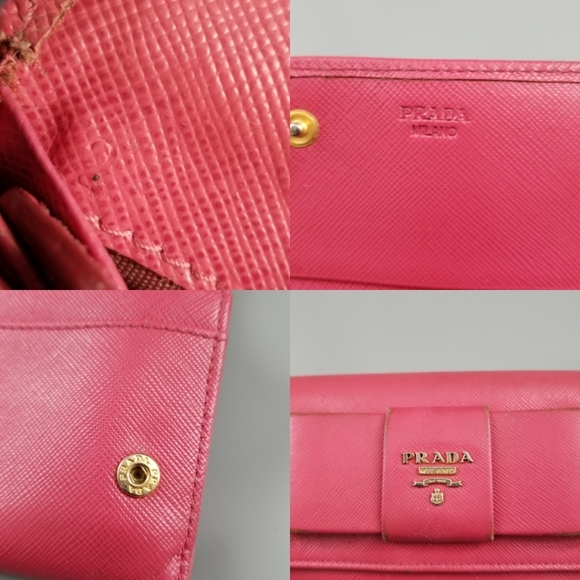PRADA Beautiful Classic Flap Large Bow Wallet/ Italy - Picture 5 of 16